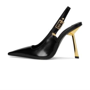 Steve Madden "Divine" Slingback Heels with Gold Accents Sz 9.5